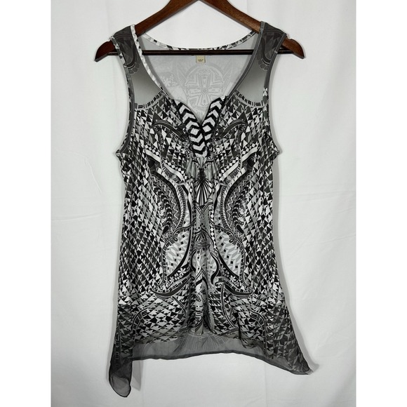 Emerge Women's Y2K Tunic Top Size M Sequin Sheer Mesh Goth Fairy Grunge Baddie - Picture 7 of 12